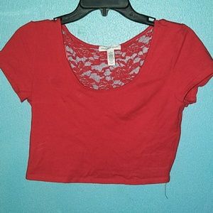 Red crop top. Size L